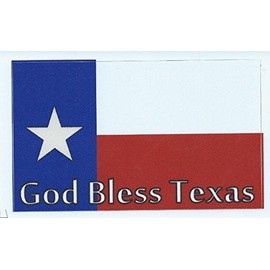 StickerTalk God Bless Texas Flag Vinyl Sticker, 5 inches by 3 inches