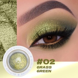 VIOLA HOUSE Glittler Eyeshadow, Glitter Eyeshadow Palette, Metallic Glitter Multichrome Eyeshadow,Cruelty-Free, Vegan (3g) (Yellow Green, 0.1oz)