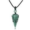 JSDDE Healing Crystal Pendant Necklace Hexagonal Stone Pointed Gemstone Necklace