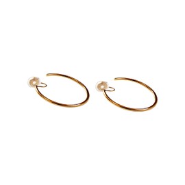 Miyabi Grace Women's Elegant Gold 40mm Big Hoop Clip Angle Adjustable Invisible Spiral Clip On Earrings Comfortable Non Pierced Earrings Pierced Look