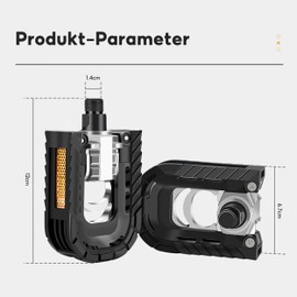 Folding Pedals, 1 Pair of Bicycle Pedals Diameter 14 mm (9/16 Inch) Bicycle Pedals MTB Pedals with Reflectors for Pedelec MTB Folding Bike Road Bike