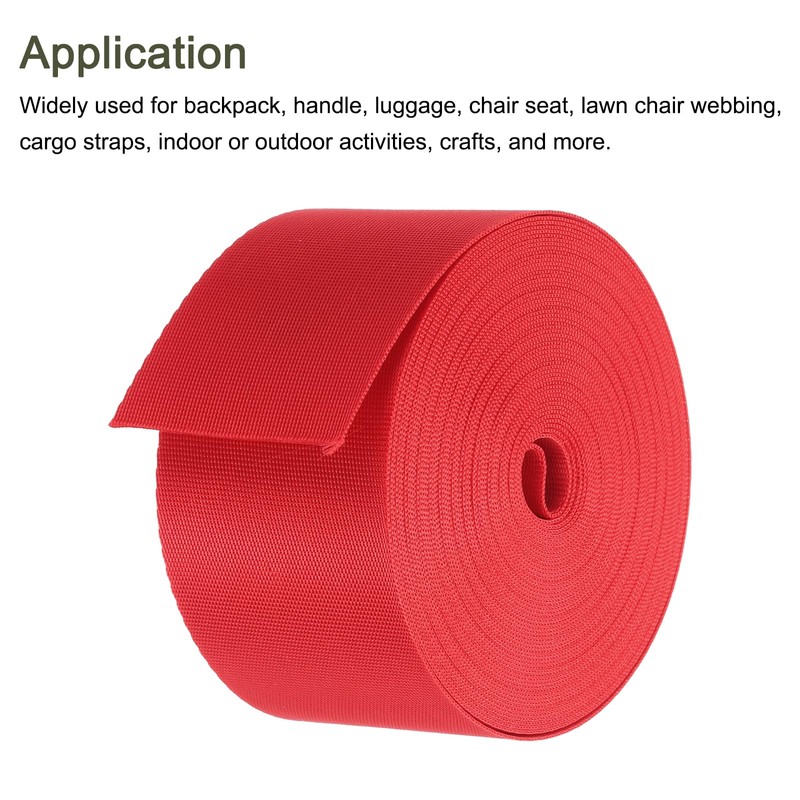 sourcing map Flat Nylon Webbing Strap 2 Inch 10 Yards
