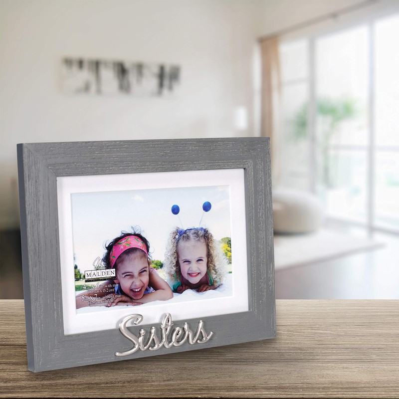 Malden International Designs 4x6 or 5x7 Sisters Distressed Expressions Picture