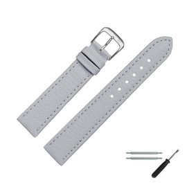 MARBURGER Watch Strap 20 mm Vegan Leather Tool Assembly Set 52020, grey / silver, Strap.