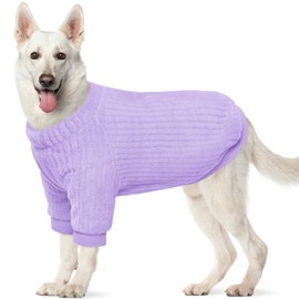 Kuoser Large Dog Sweater, Winter Fall Dog Clothes for Medium and Large Dogs Girls Boys, Dog Winter Shirt Doggie Sweatshirt for Bulldog, Shiba Inu, French Bulldog (Purple XL)