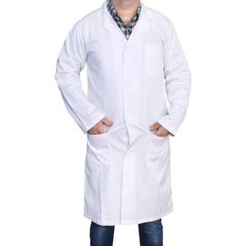 DR Uniforms - Unisex Lab Coat (60% Cotton / 40% Polyester) Sanforized to Prevent Shrinking - (White) - XL