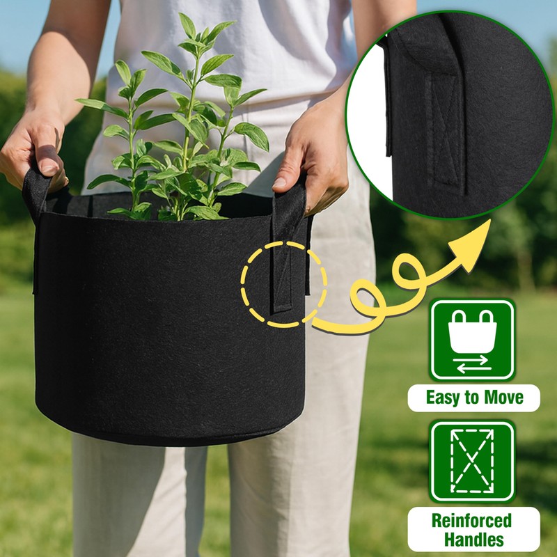 PHYEX 12-Pack 7 Gallon Grow Bags, Heavy Duty Fabric Pots