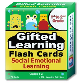 TestingMom.com Gifted Learning Flash Cards - Social Emotional Learning (SEL) for 1st to 2nd Graders – Teach Your Child to Handle Their Feelings, Manage Conflict, and Make Friends