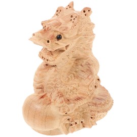 Levemolo Zodiac Dragon Decorative Ornaments Wood Dragon Craft Chinese Dragon Decors Wealth Prosperity Ornament Decorative Dragon Figurine Wood Chinese Dragon Wood Dragon Statue Office Decor
