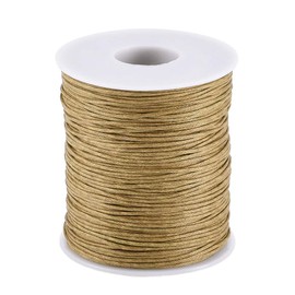 Cheriswelry 100 Yards 1mm Round Waxed Cotton Cords Jewelry Threads Beading Crafting String Burlywood Ginger Macrame Friendship Bracelet Cord with Spool for DIY Braided Beading Necklace Making