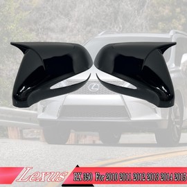 MUXEE Side Mirror Cover, for 2010 2011 2012 2013 2014 2015 Lexus RX 350, 2PCS Turn Signal housing Cover Accessories - Bright Black