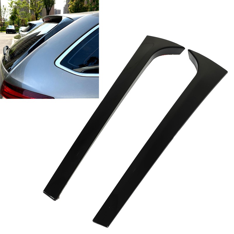 1Pair Rear Window Side Spoilers Gloss Black Air Resistance Reduction