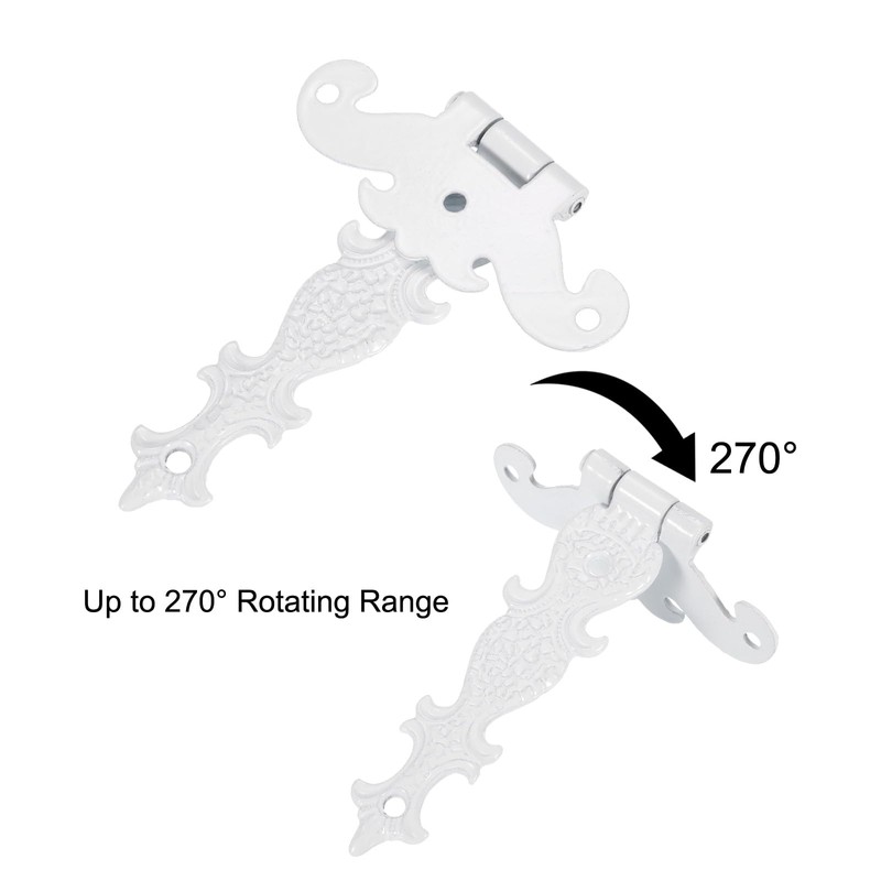 sourcing map 3.5 Inch Door Tee Hinge, 6Pcs T-Strap Hinges