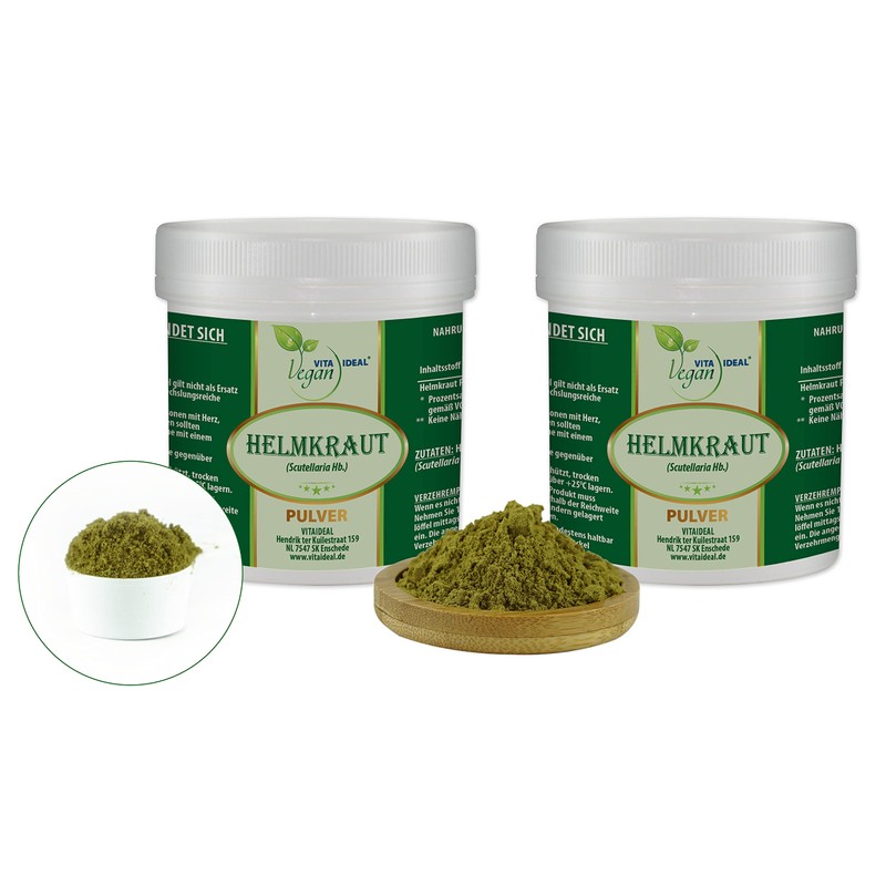 Vitaideal Vegan® "Spar-Pot" Helmwort Powder (Scutellaria Hb.) 2 x 300