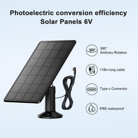 Solar Panel for Automatic Chicken Coop Door – 360° Rotating Max 500mA High-Efficiency Monocrystalline Solar Power Kit, IP65 Waterproof Charger with 10ft USB-C Cable for Most Chicken Coop Openers
