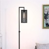 Pemberly Row 69.5" Adjustable Height Metal Floor Lamp in Blackened