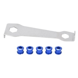 Tiiyee Single Chainring Bolts, Single Chainring Bolts Chain Screws Nails Chain Rings Bolts Crankset Single Chainwheel Bolts Aluminum Alloy Anodic Oxidation for Road Bike Mountain Bike(blue)