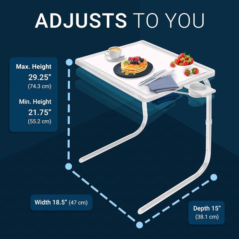 Table-Mate TV Tray Table | Portable Desk Folding Dinner Tray,