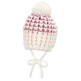 Sterntaler Baby Girls' Knitted Bobble Hat, ecru