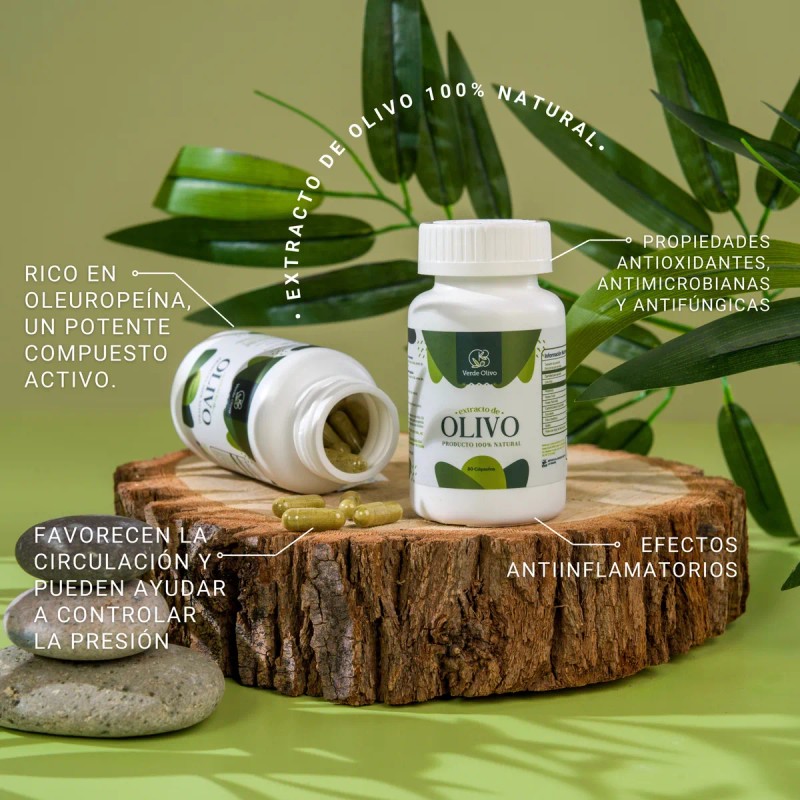 Cpsulas Artesanales Con Extracto De Olivo 80 Unidades Sin Sabor