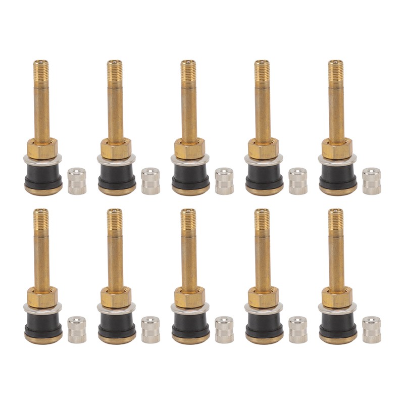 10 Pcs Valve Stems Straight Brass Heavy Duty Clamp in