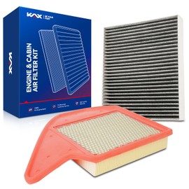 KAX Engine & Cabin Air Filter Kit, Replacement for Dodge Grand Caravan 2011-2020, Chrysler Town & Country 2011-2016, Ram C/V 2012-2015, Volkswagen Routan 2011-2014, Replace# CA11050 CF10743