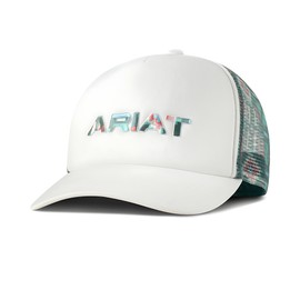 ARIAT Ladies White Aztec Ponytail Cap with 3D Embroidered Logo