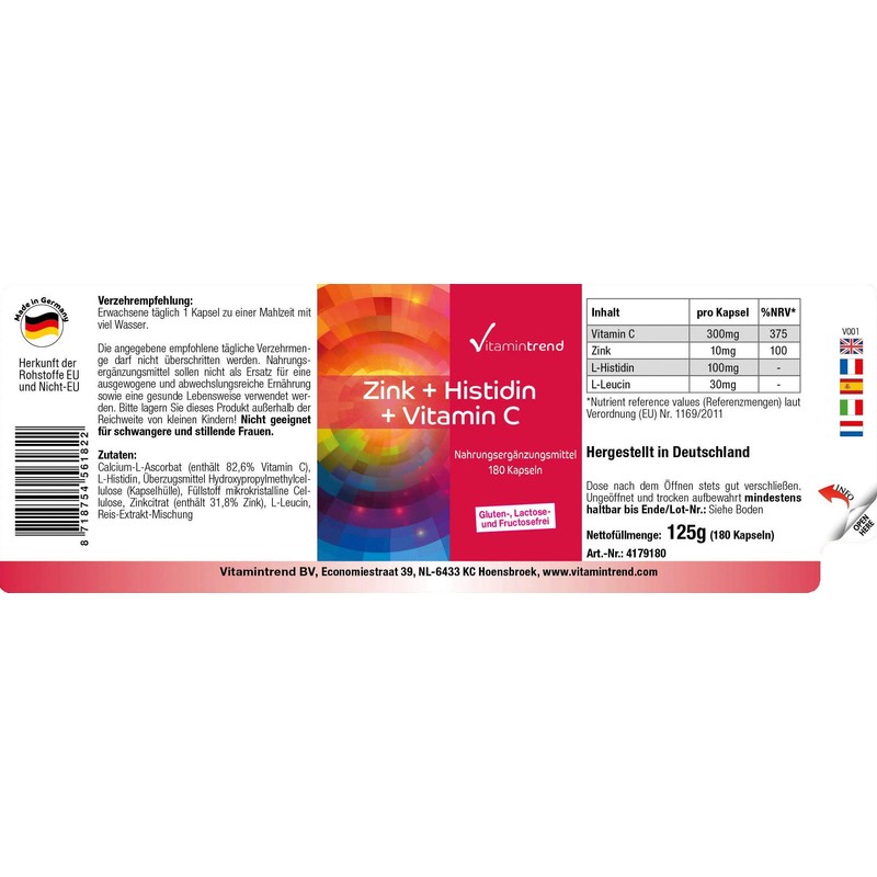 Zinc + Histidine + Vitamin C - High Dose -