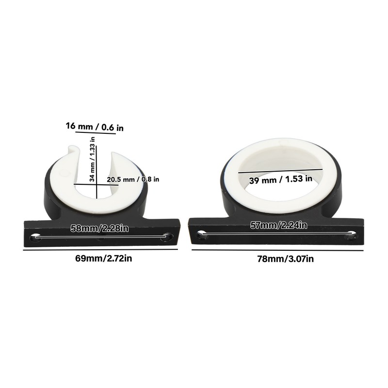 2 Pcs Fishing Rod Holder Horizontal Vertical Aluminium Boat Mounted
