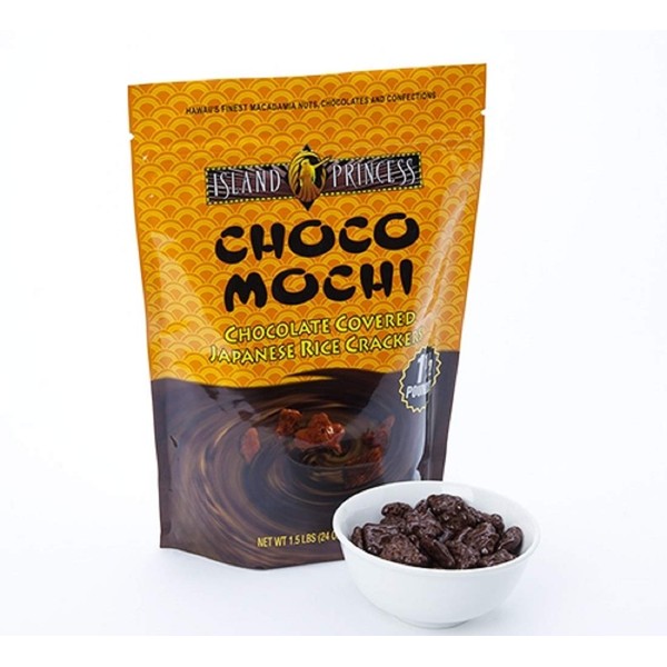 Island Princess Choco Mochi Chocolate Covered Japanese Rice Crackers 1.5 Lb