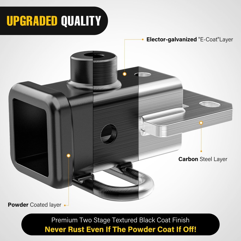 Nilight 2 Inch Rear Trailer Hitch Receiver Class 3 Tow