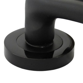 Haven Heritage Door Handle Sets - Zena Design Modern Matt Black Door Handles Internal & External Use - Black Matt Black Lever Latch with Black Nickel Rose Sold as 1 Pair