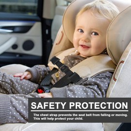 Qywui Buckle Protection Child Seat, Pack of 2 Car Seat Chest Strap Clip Belt Safety Child Seat Belt Clip for Children Child Seat Belt Clip for Car Seats Pushchair Adjustable