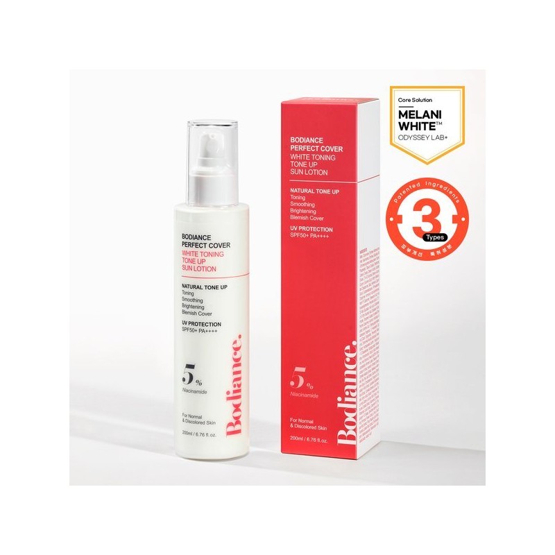 Bodyons 바디언스 퍼펙트 커버 화이트 토닝 톤업 선크림 선로션 200ml