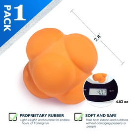 GSE Games & Sports Expert Sports Reaction Balls, Reactivity Ball for Field Training, Agility Trainer for Baseball, Rubber Bounce Balls for Hand-Eye Coordination & Speed Reflex Training (Orange)