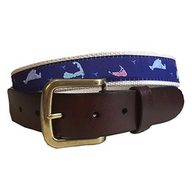 No27 Mens Nantucket, Cape Cod, Martha's Vineyard Nautical Leather Belt, Leather Tab and Buckle, Nautical Island Leather Belt