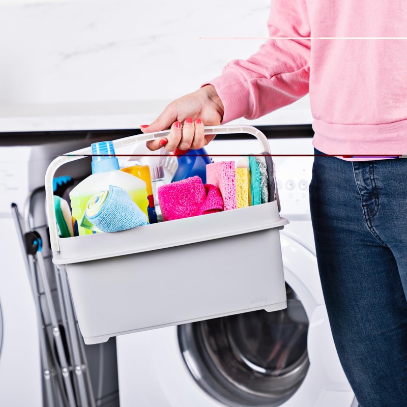 Minky Storage Caddy with Divider, 10L Capacity, Foldaway Handle, UK