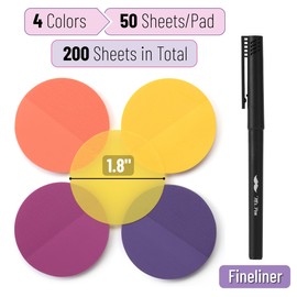 Mr. Pen- Transparent Sticky Notes, 200 Pcs, Sunset Set, Round Translucent Sticky Notes, Sticky Note Tabs, See Through Sticky Notes Transparent, Bible Sticky Notes, Mr Pen Bible Tabs