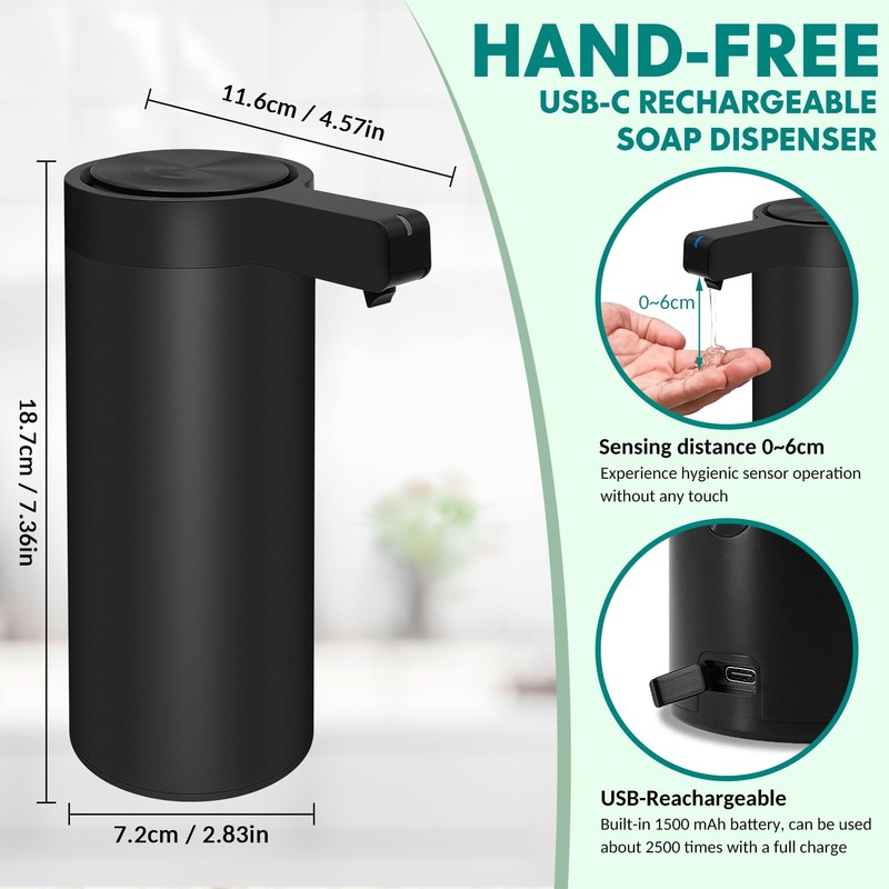 Mamiddle Soap Dispenser Automatic Stainless Steel with Sensor Infrared Soap