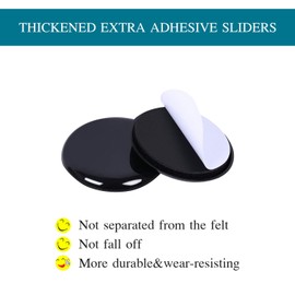 Ezprotekt 16 Pack 2-3/8" Self-Stick Round Carpet Furniture Sliders Furniture Moving Slider for Carpet, Heavy Duty Self-Adhesive Furniture Movers Moving Pads Chair Glides for Carpet (Round, Black