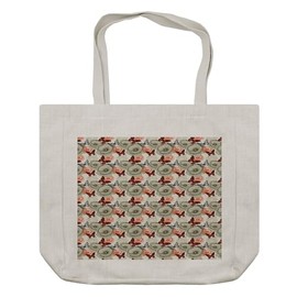 Ambesonne Butterfly Shopping Bag, Poppy Blossoms and Butterflies Wildlife Garden Forest Theme Vintage Style, Eco-Friendly Reusable Bag for Groceries Beach and More, 15.5" X 14.5", Cream