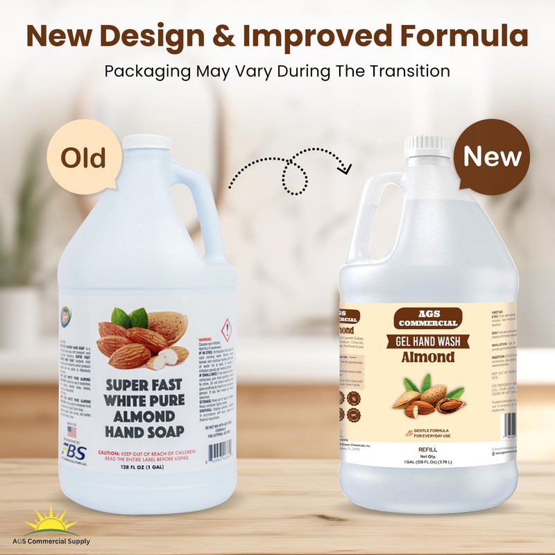 AGS Almond Liquid Hand Soap Refill (Gallon), Bulk Commercial Liquid