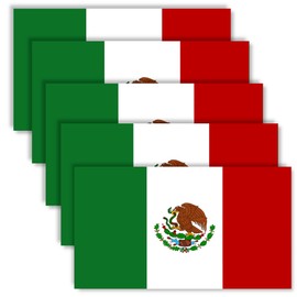 5 PCS Mexico National Flag Sticker,6x3.5 in Mexican Decal for Car Bumper Window Laptop