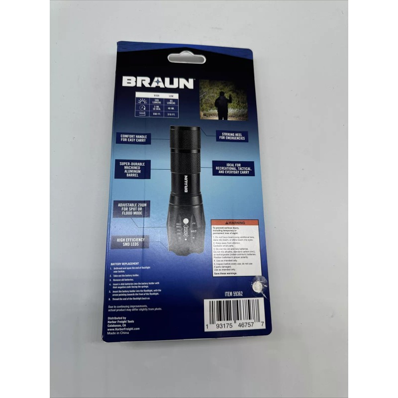 Braun NEW - Braun 590 Lumens Tactical Flashlight