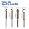 Mesee 4Pcs Top Bearing Flush Trim Router Bit Set 1/4"