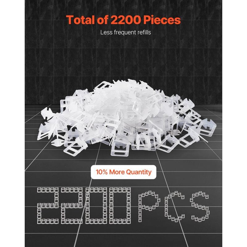 Tile Leveling System Clips 2200PCS 1/16" 1.5mm Floor Wall Spacer