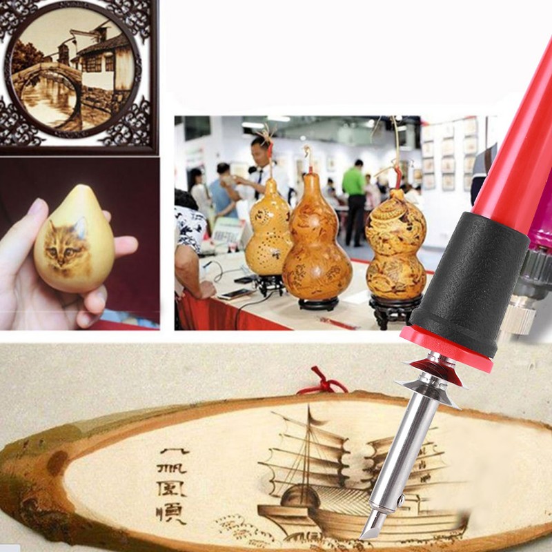 Electric Soldering Iron Set Wood Burning Pen Engraving Carving Pyrography