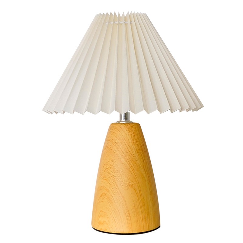 Table Lamp Pleated 3 Color Remote Control Dimmable Bedroom Bedside