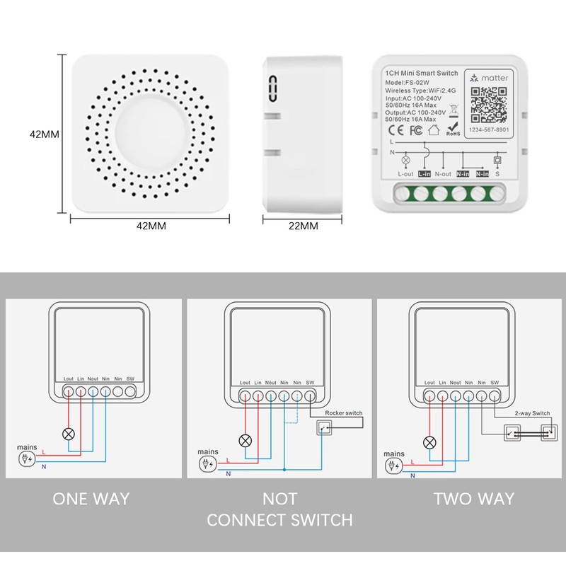 JAOGAUS Homekit Switch, DIY WiFi Smart Switch Module, No Hub