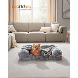 Feandrea Pet Blankets, 3-Pack Dog Blankets Washable, S, 73 x 63 cm, for Cats and Miniature Dogs, Flannel Dog Couch Cover Protector, Slate Grey PPB012G01